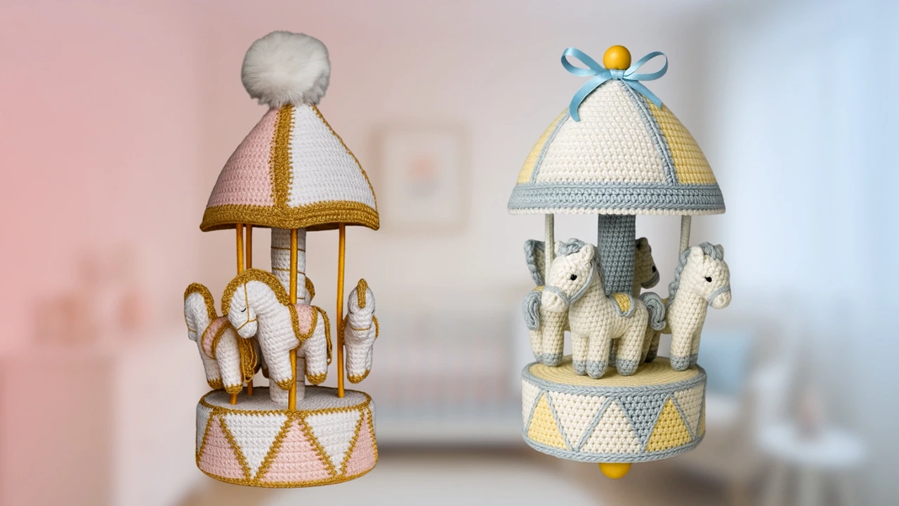 Capa do vídeo de apresentação do curso de carrossel em amigurumi